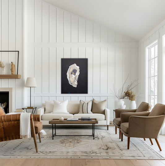 Indigo Oyster 1: Hand-Embellished Limited Edition Giclée