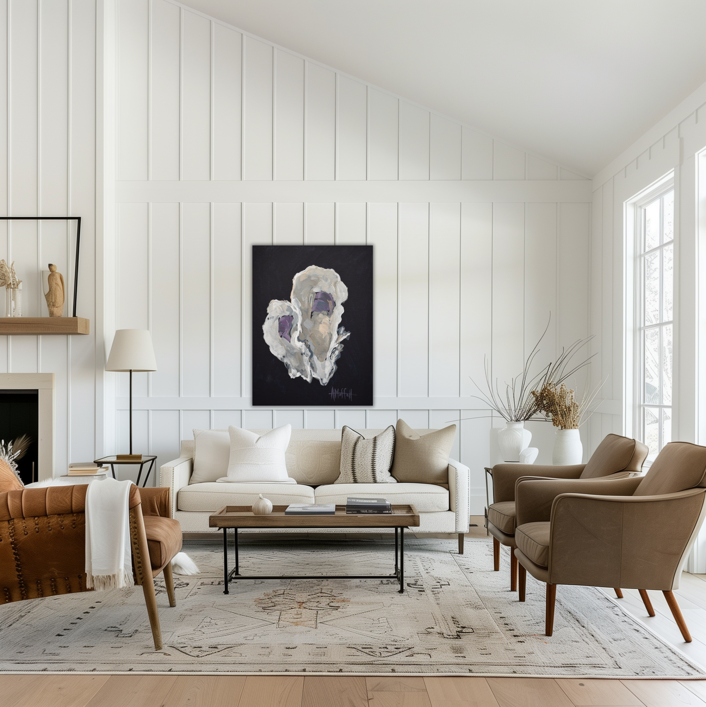 Indigo Oysters 2 - Giclée Canvas Art Print