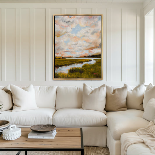 Clouds over the Marsh | Hand-Embellished Fine Art Giclée