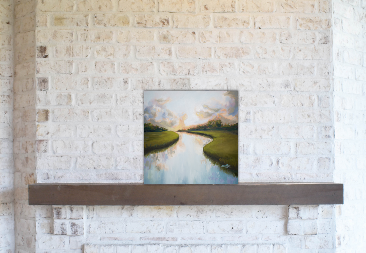 Tidal Creek Drift - Original Lowcountry Marsh Square Oil Painting