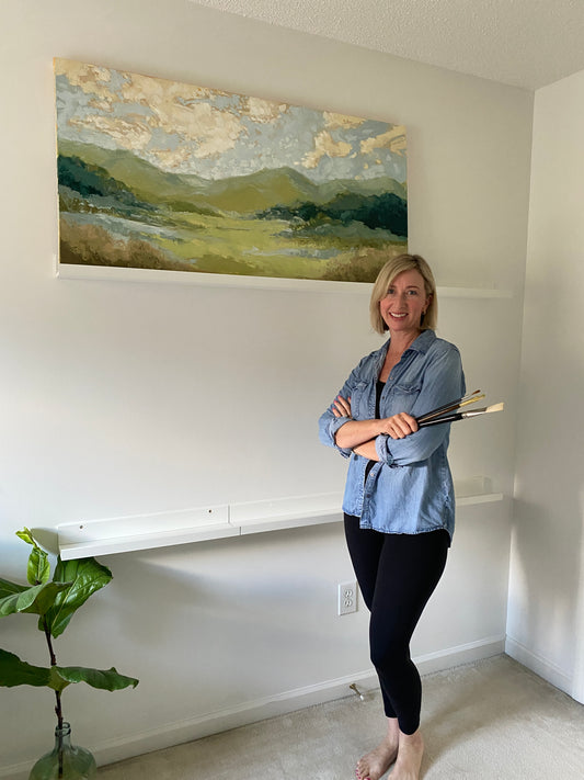 Verde Mountains - Original Oil Painting Mountain Landscape Wall Art