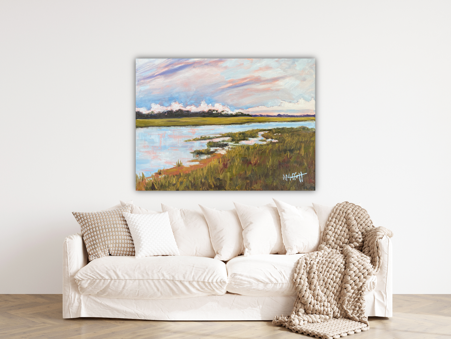 Skull Creek Hilton Head Island - Giclée Canvas Lowcountry Marsh Art Print by April Moffatt