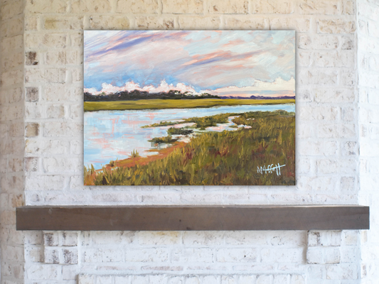 Skull Creek Hilton Head Island - Giclée Canvas Lowcountry Marsh Art Print by April Moffatt
