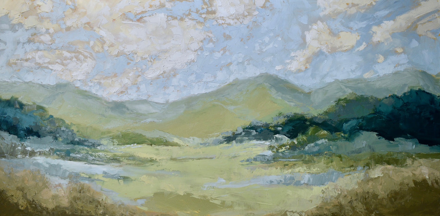 Original Oil Painting - Verde Mountains 48" X 24"