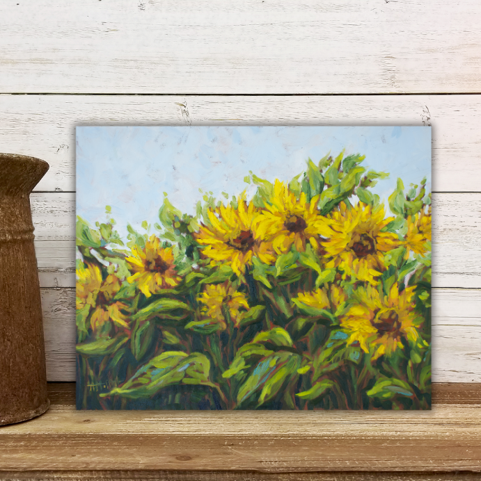 Original Oil Paintings - Sunflower Field