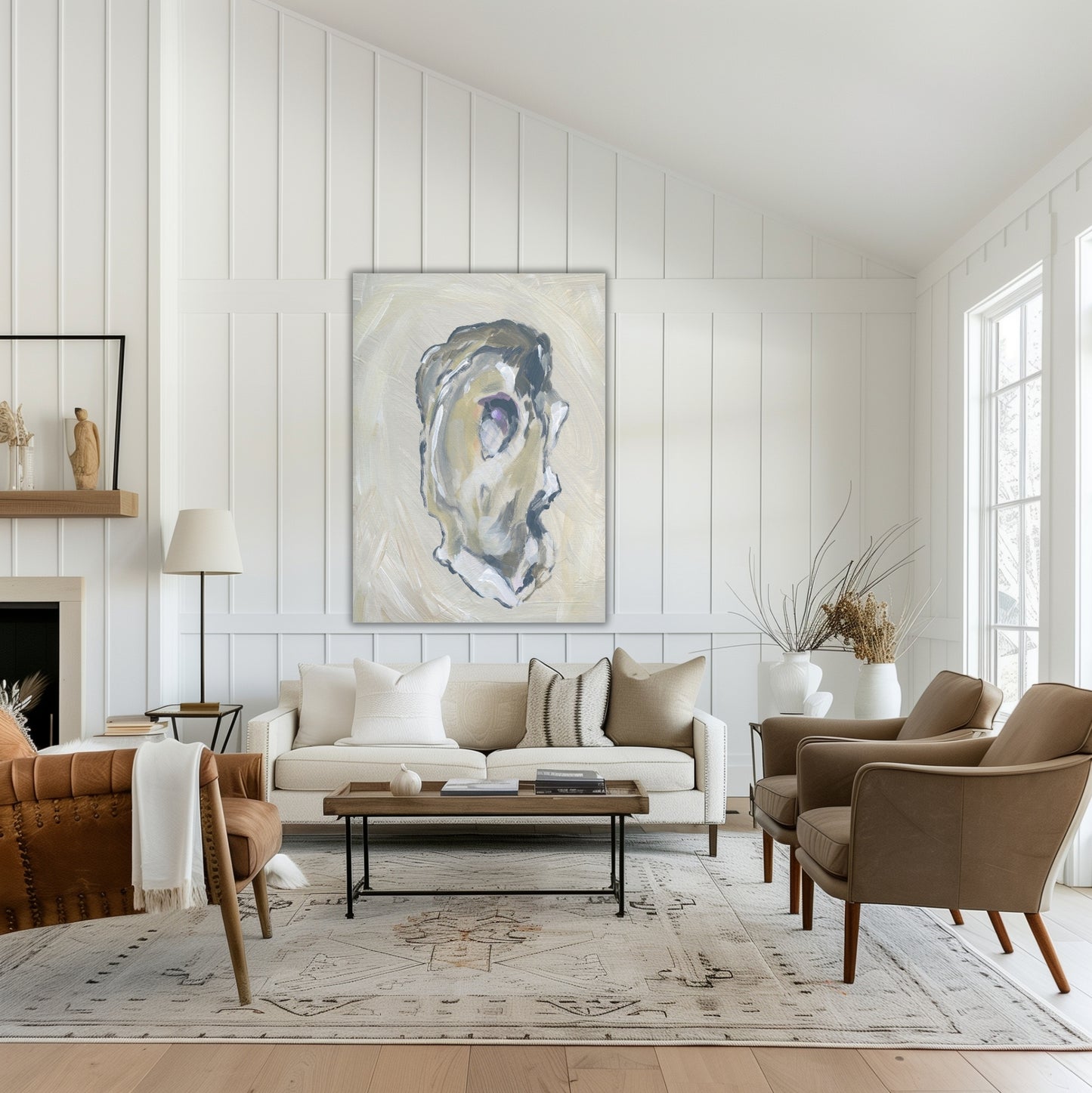 Beige Oyster 1 :  Hand-Embellished Limited Edition Giclée