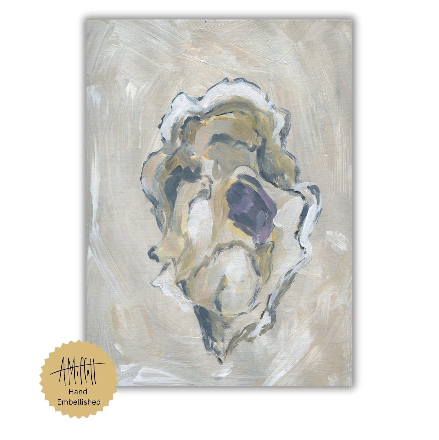 Beige Oyster 3 Hand Embellished Limited Edition