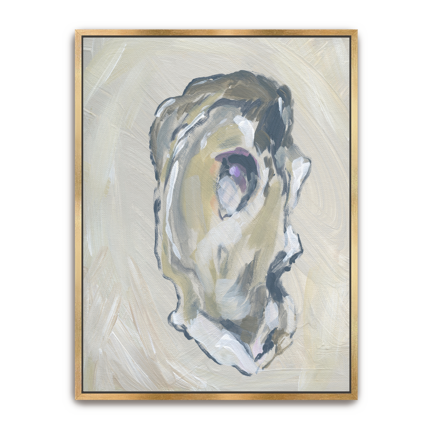 Beige Oyster 1 :  Hand-Embellished Limited Edition Giclée