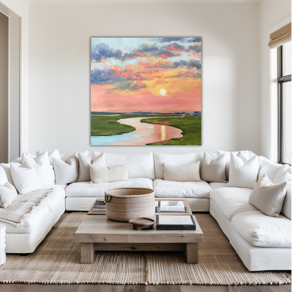 Glassy Waters on the Marsh - Giclee Gallery Wrapped Canvas Print