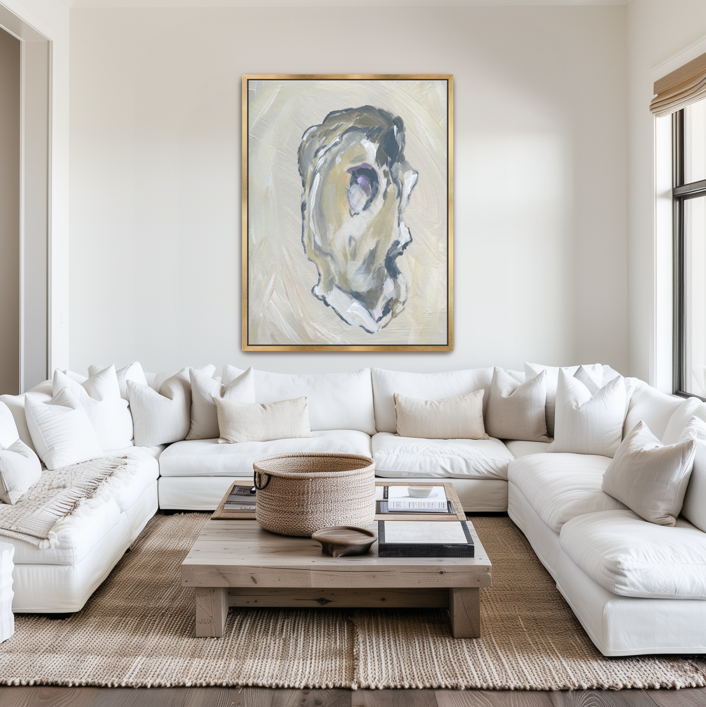 Beige Oyster 1 :  Hand-Embellished Limited Edition Giclée