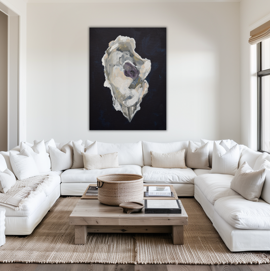 Indigo Oysters 3 - Giclée Canvas Art Print
