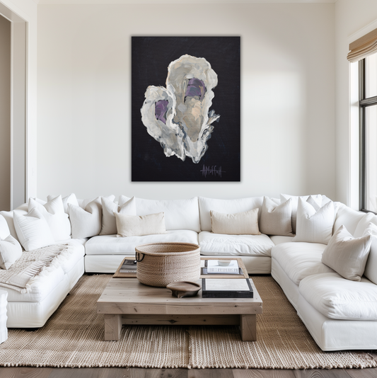 Indigo Oyster 2:  Hand-Embellished Limited Edition Giclée