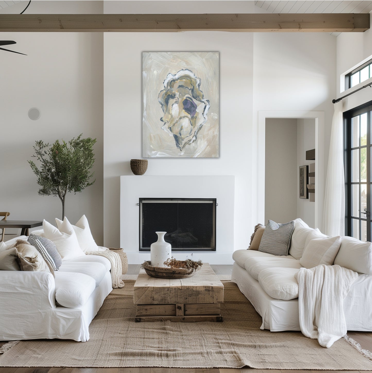 Beige Oyster 3 Hand Embellished Limited Edition