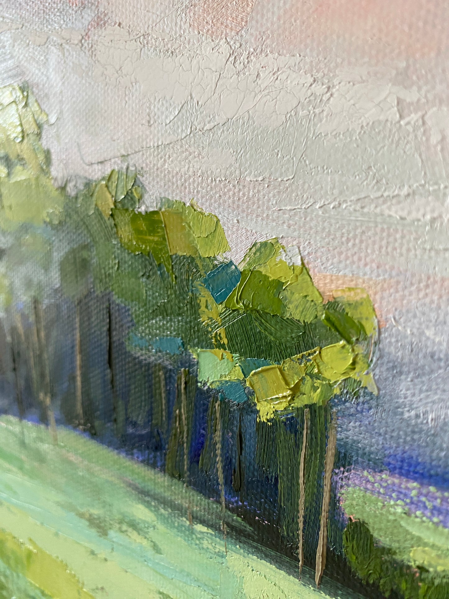 Original Oil Painting - Periwinkle Reflections near Folly Beach  24" X 24"