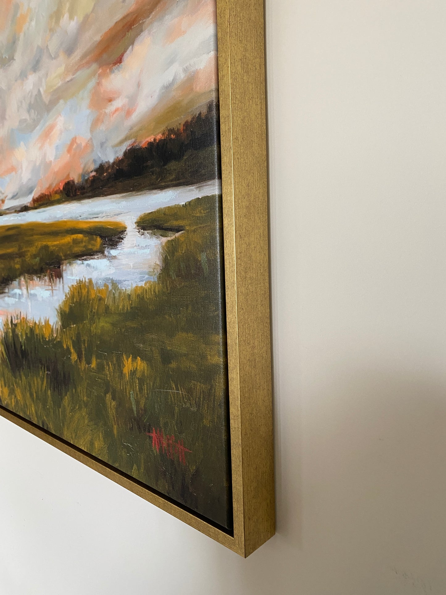 Clouds over the Marsh -  Lowcountry Marsh Fine Canvas Art (Vertical Edition)