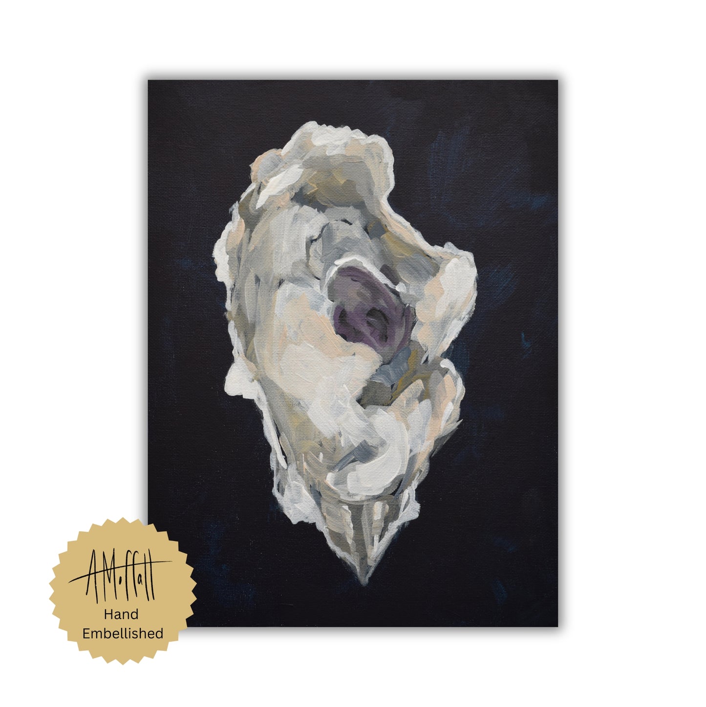 Indigo Oyster 3:  Hand-Embellished Limited Edition Giclée