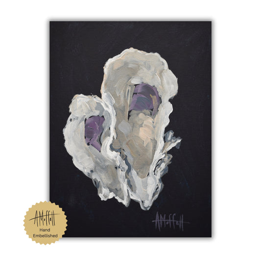 Indigo Oyster 2:  Hand-Embellished Limited Edition Giclée