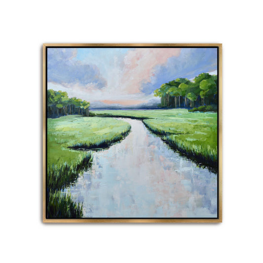 Periwinkle Reflection on Broad Creek Hilton Head - Hand-Embellished Limited Edition Giclée