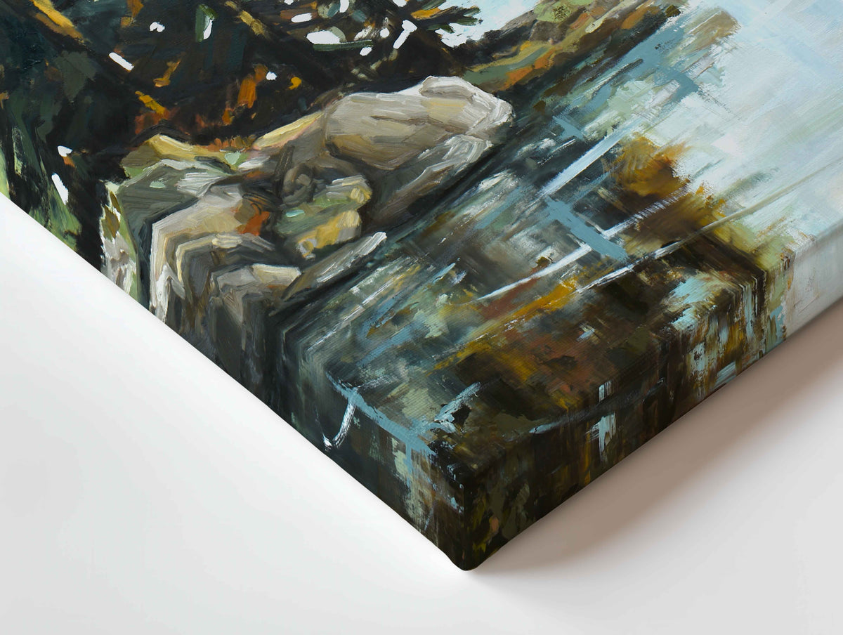 Lake Life -  Mountain Lake Fine Canvas Art (Vertical Edition)